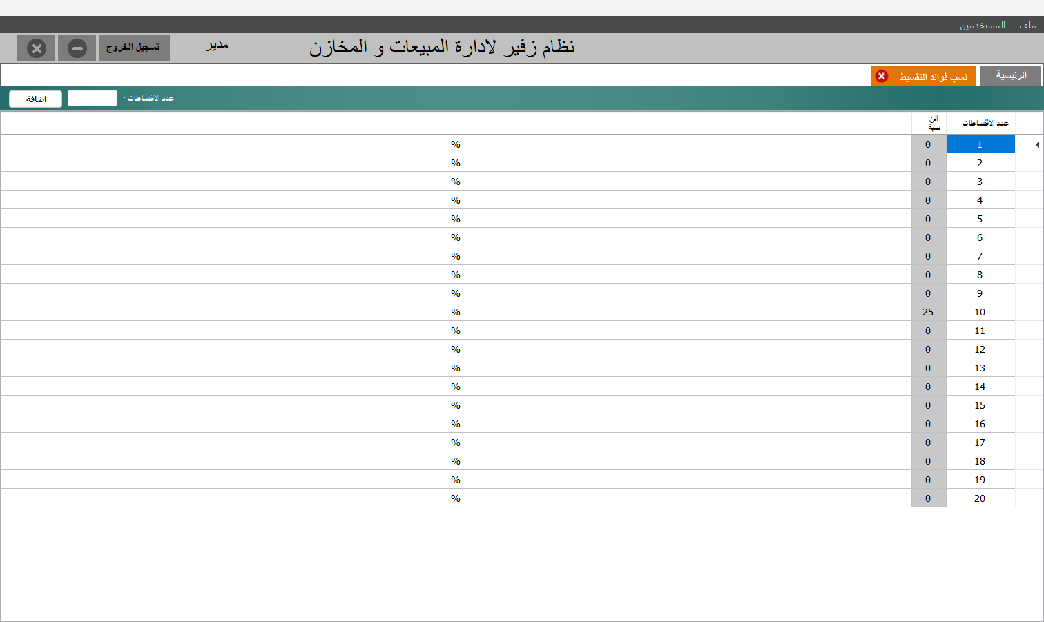 نسب فوائد التقسيط